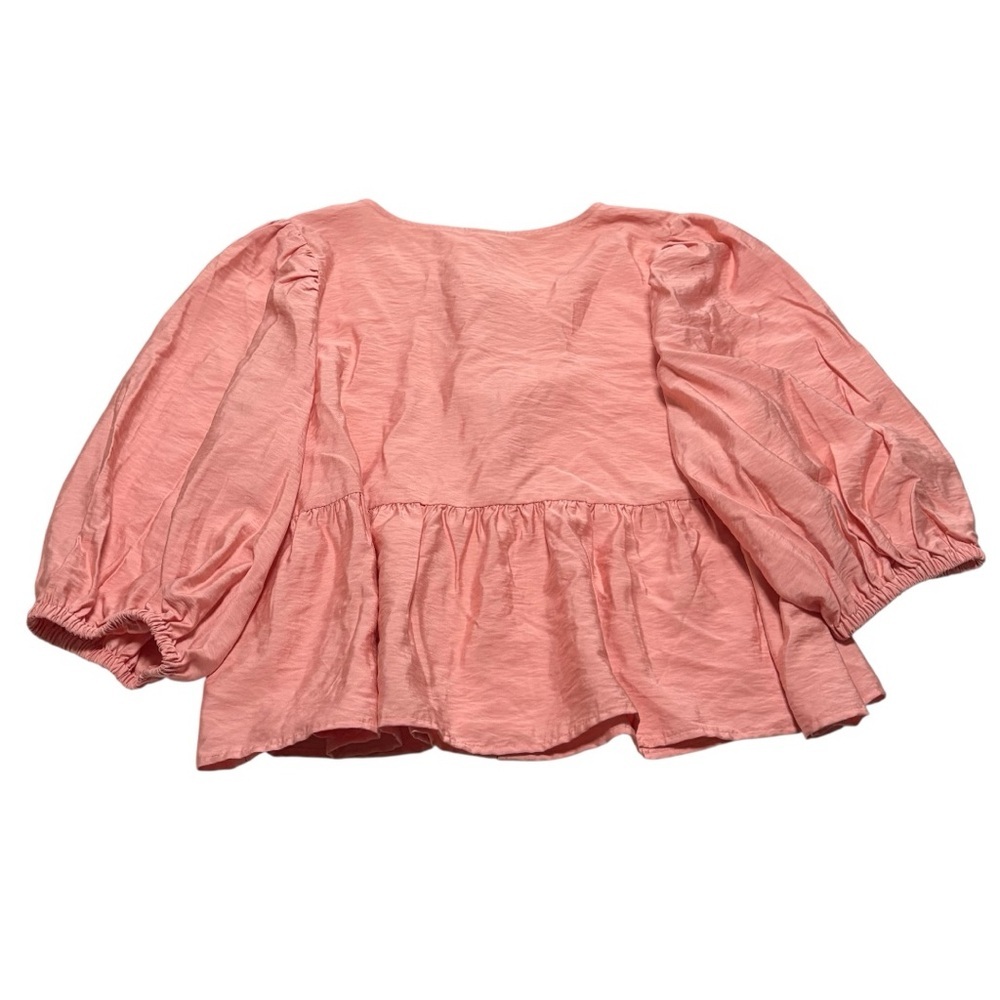 A New Day Light Coral Bow-Accent Blouse - Picture 5 of 7